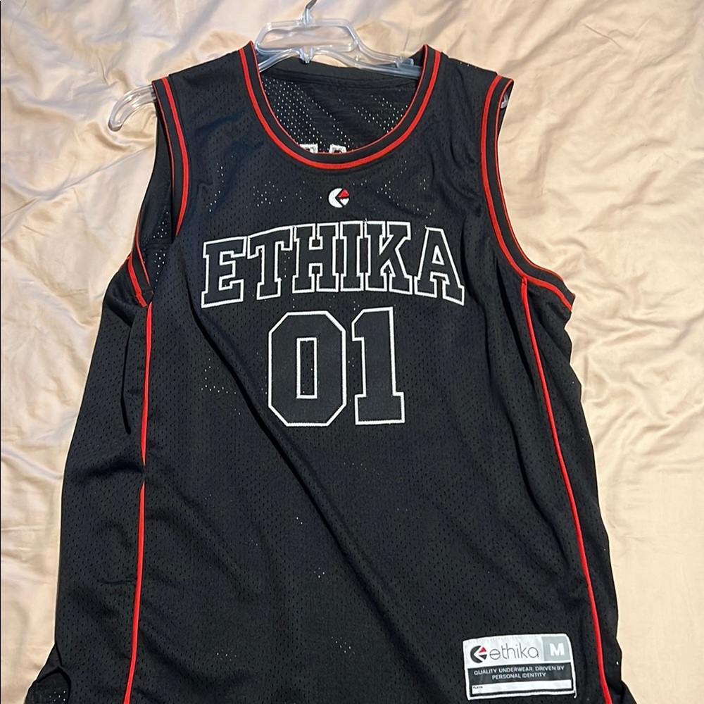 Ethika Black Jersey with Red Trim